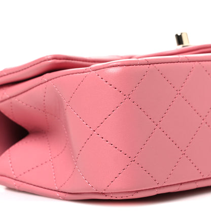 Chanel Lambskin Quilted Mini Top Handle Rectangular Flap Pink 9 of 10