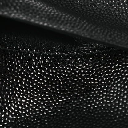 Saint Laurent Grain De Poudre Matelasse Chevron Monogram Zipped Two-Part Wallet Black 7 of 10