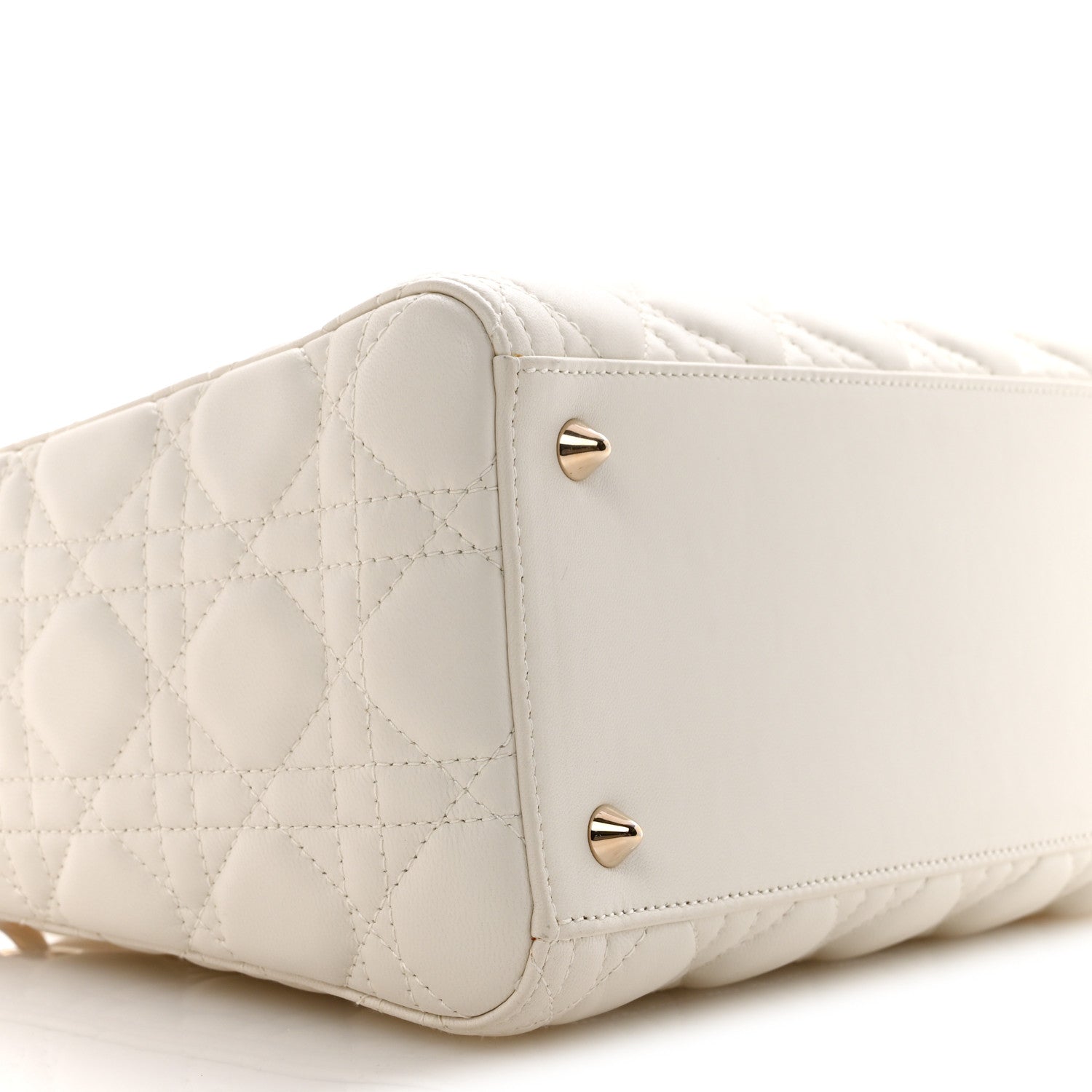 Christian Dior Lambskin Cannage Medium Lady Dior White 9 of 10