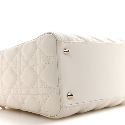 Christian Dior Lambskin Cannage Medium Lady Dior White 9 of 10