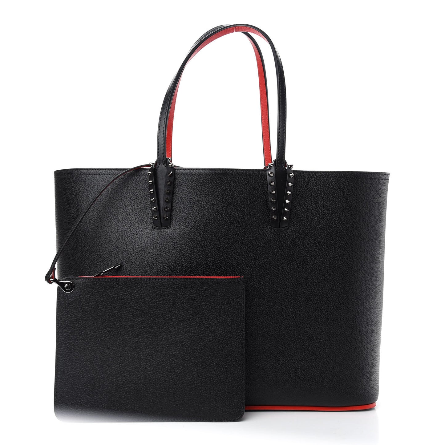 Calfskin Spikes East West Cabata Tote Black