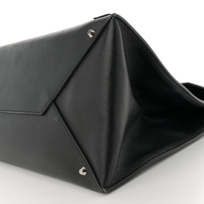 Balenciaga Grained Calfskin Papier Flap Tote Black 11 of 16