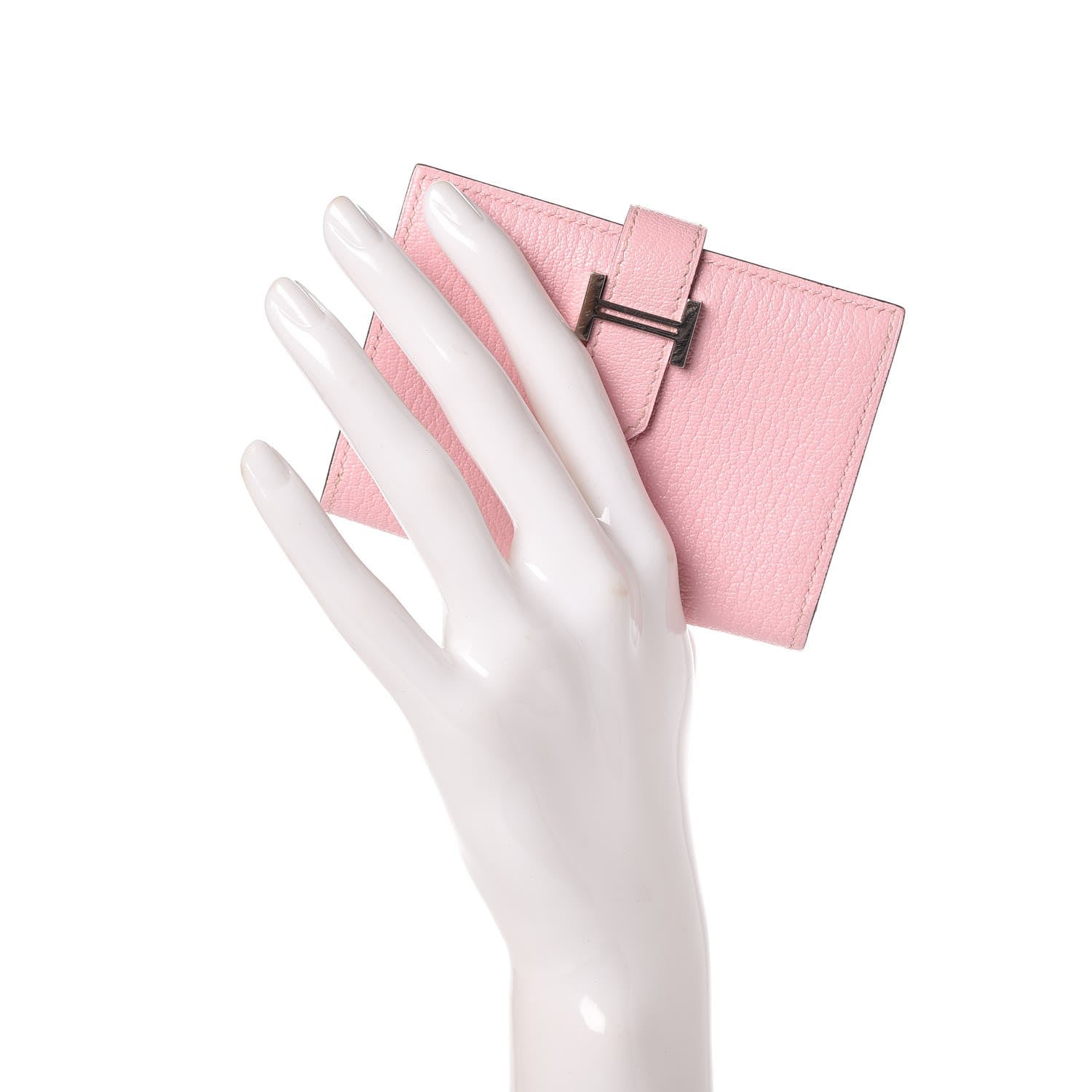 Hermes Chevre Mysore Mini Bearn Wallet Rose Sakura 2 of 8