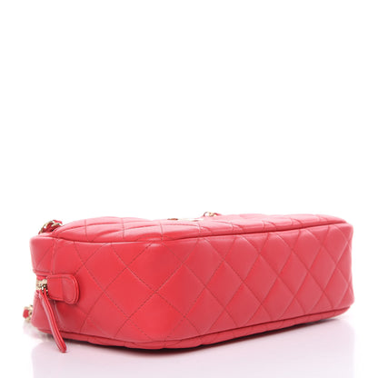 Chanel Lambskin Quilted Camera Case Dark Pink 4 of 10