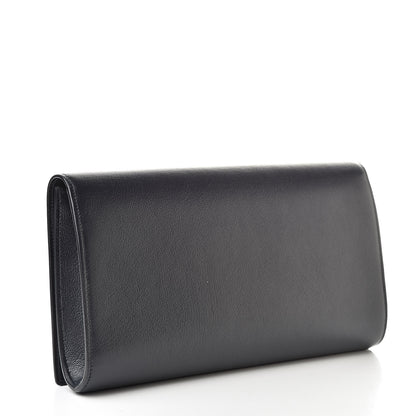 Saint Laurent Calfskin Monogram Large Belle De Jour Clutch Navy 3 of 7