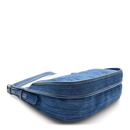 Chanel Denim Quilted Jungle Stroll Hobo Bag Blue 7 of 19
