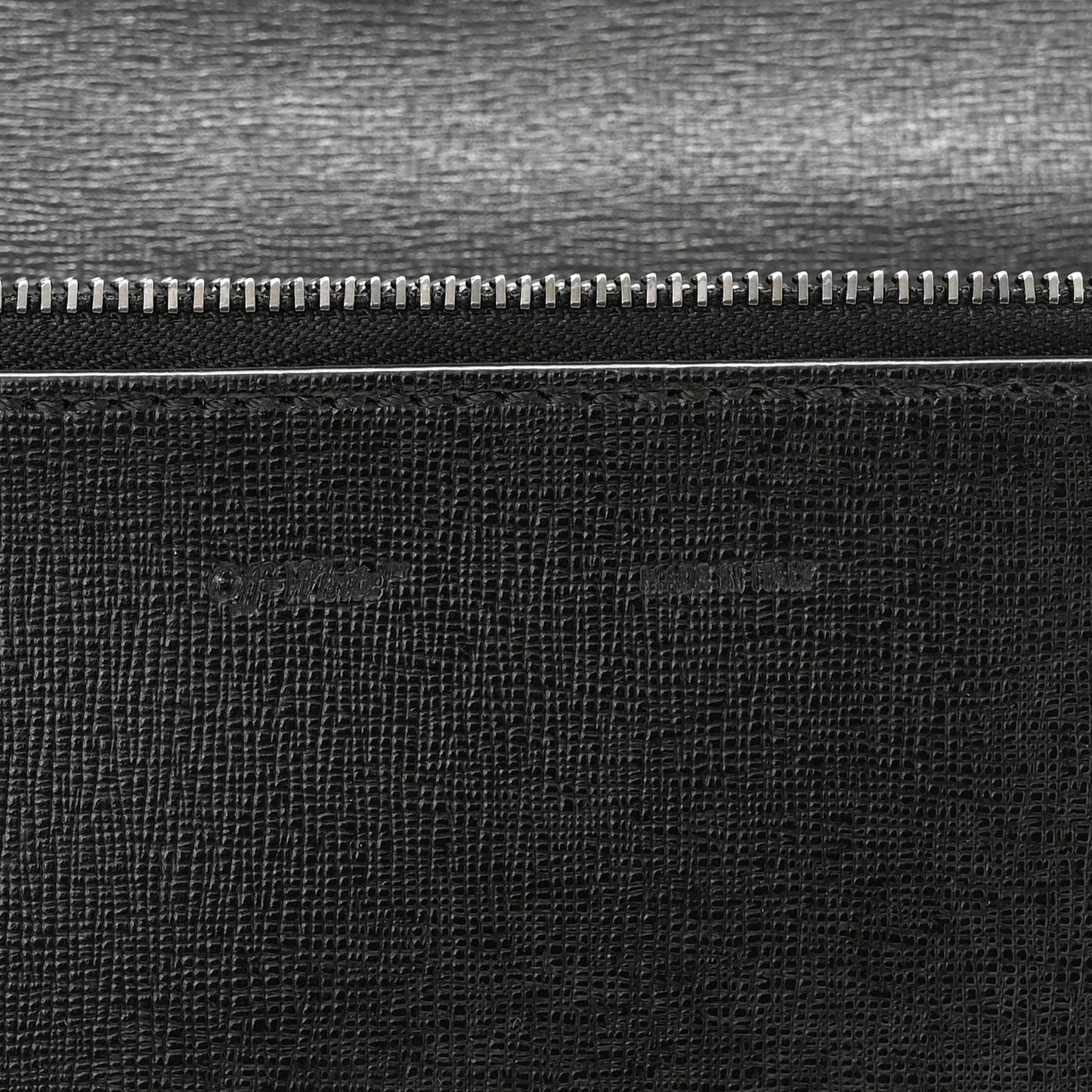Saffiano Striped Mini Diag Binder Clip Bag Black White Yellow
