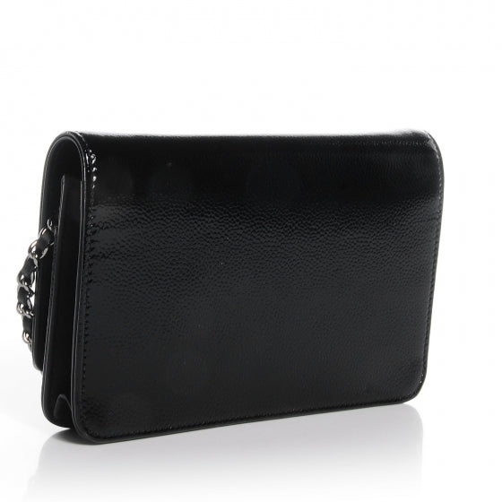 Patent Caviar Timeless CC Wallet on Chain WOC Black