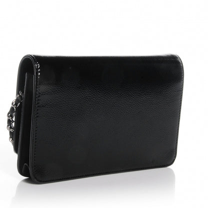 Chanel Patent Caviar Timeless CC Wallet on Chain WOC Black 3 of 9