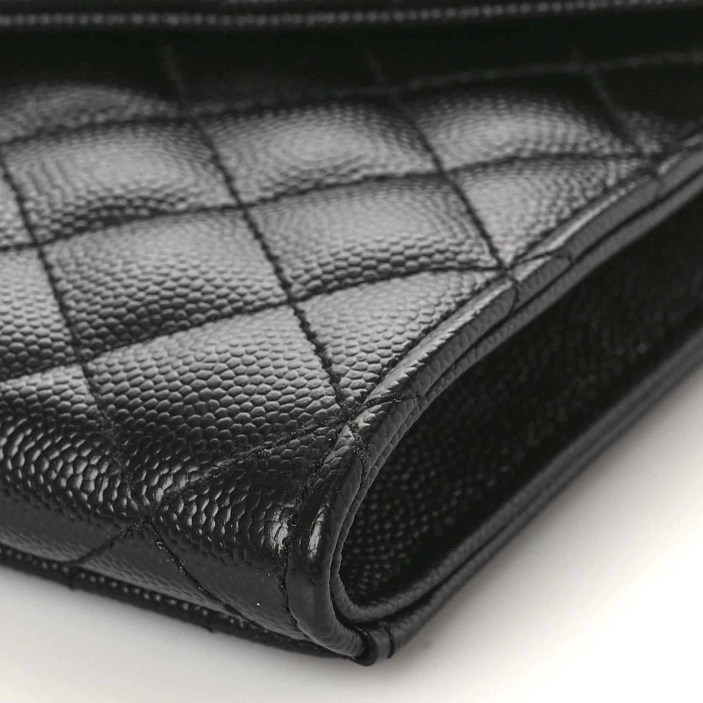 Grain De Poudre Textured Mixed Matelasse Triquilt Monogram Clutch Black