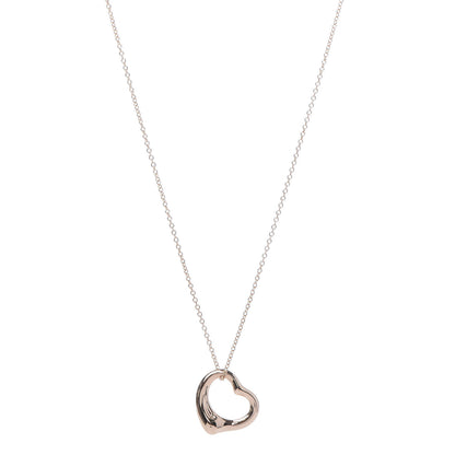 Tiffany 18K Rose Gold 16mm Elsa Peretti Open Heart Pendant Necklace 1 of 7