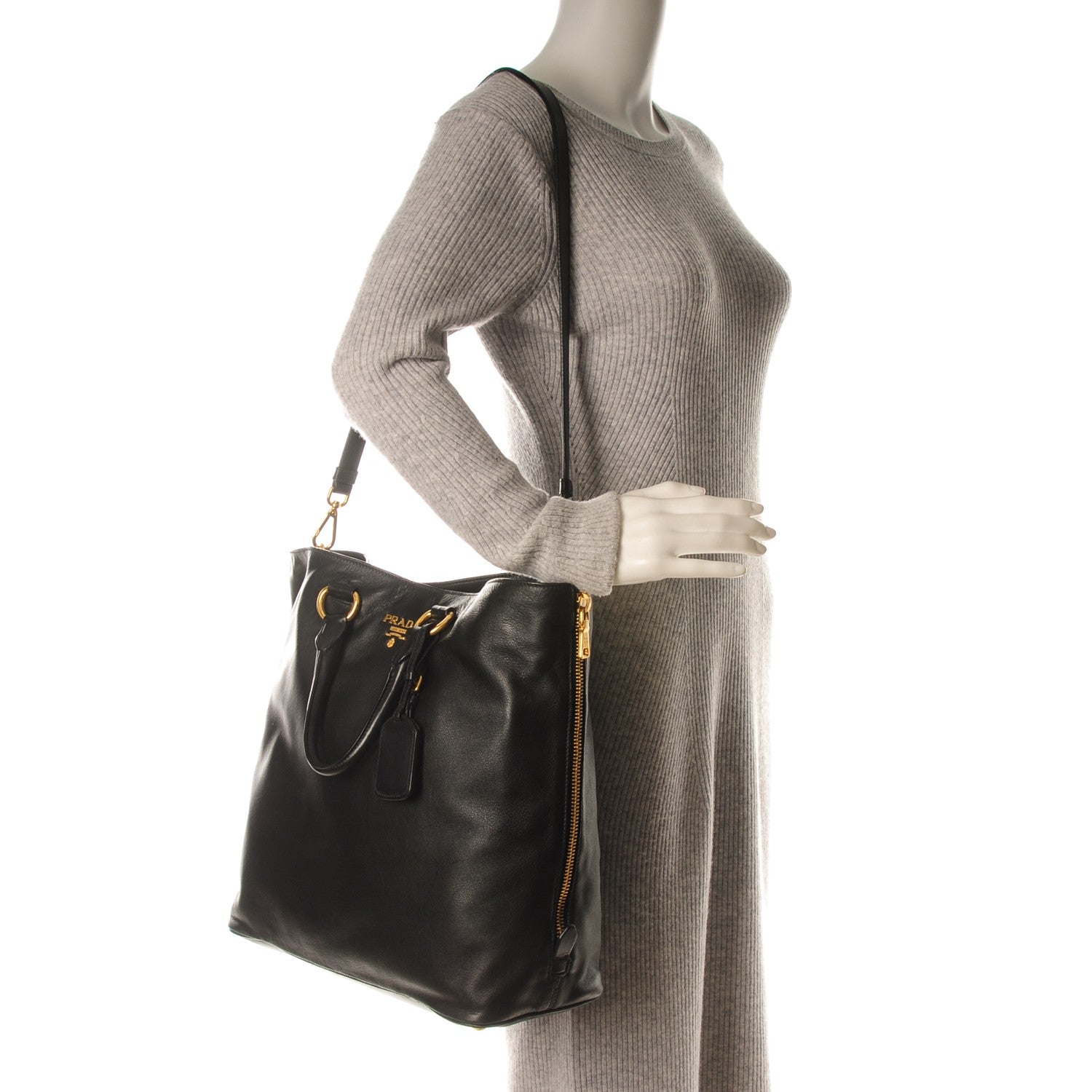 Prada Soft Calf Shopping Tote Nero Black 2 of 8