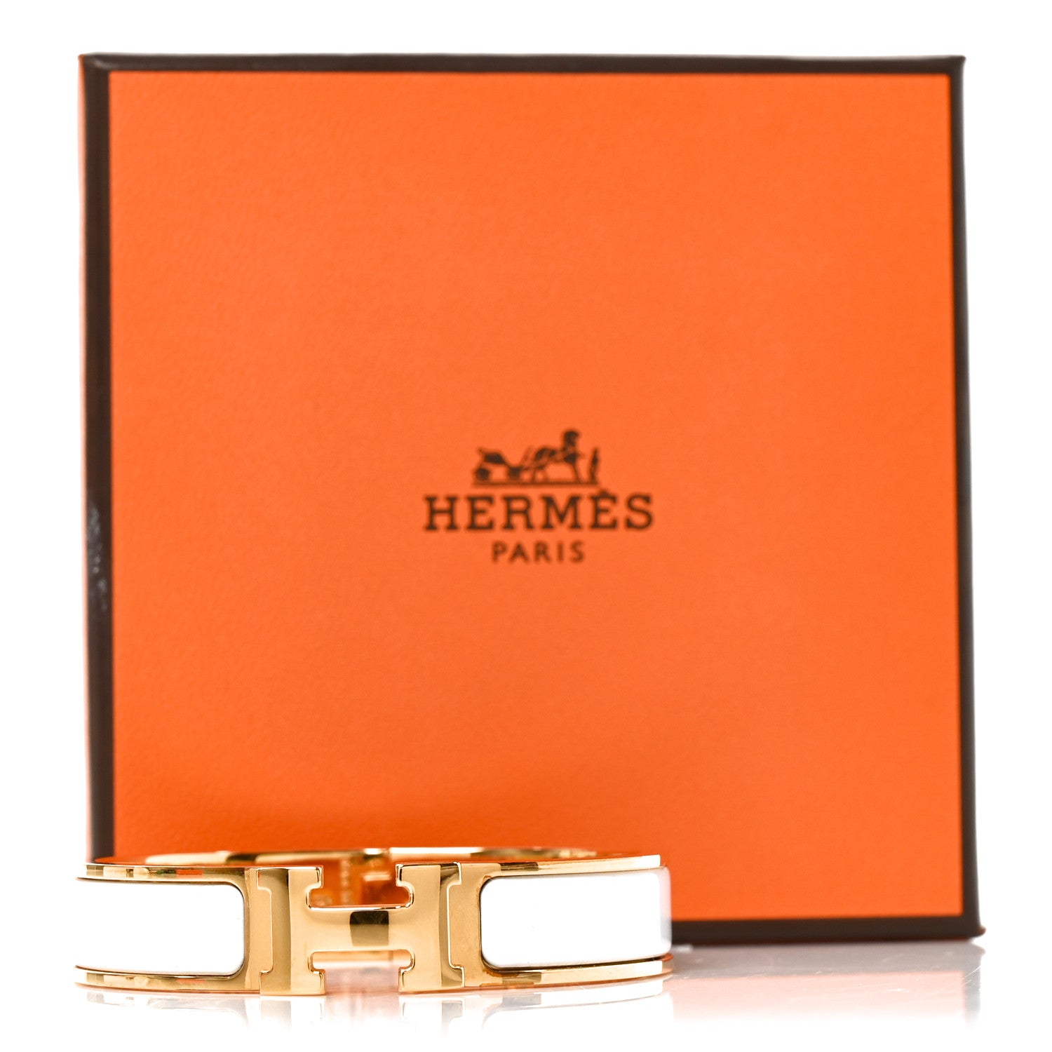 Hermes Enamel Narrow Clic Clac H Bracelet PM White 5 of 5