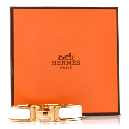 Hermes Enamel Narrow Clic Clac H Bracelet PM White 5 of 5