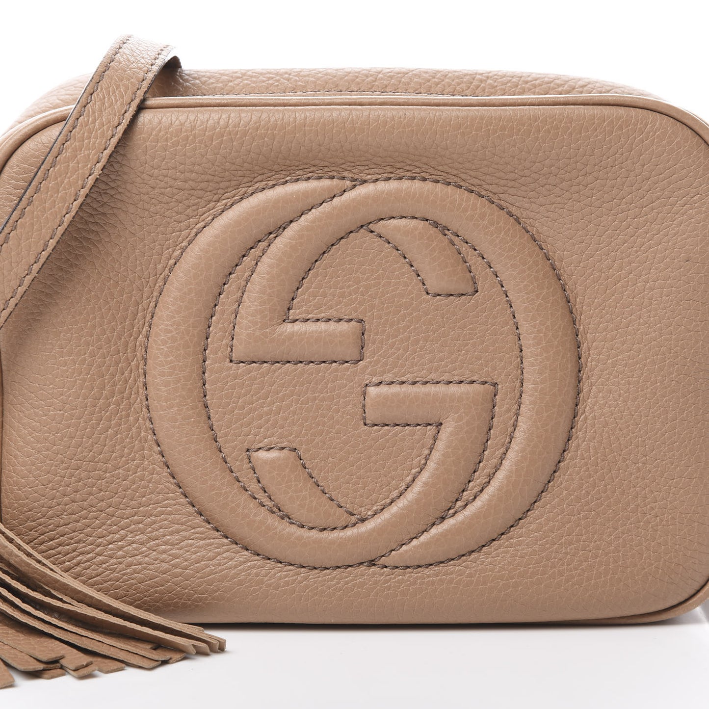 Pebbled Calfskin Small Soho Disco Bag Camelia