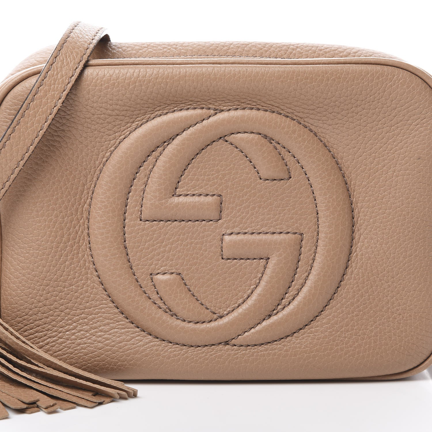 Gucci Pebbled Calfskin Small Soho Disco Bag Camelia 8 of 13