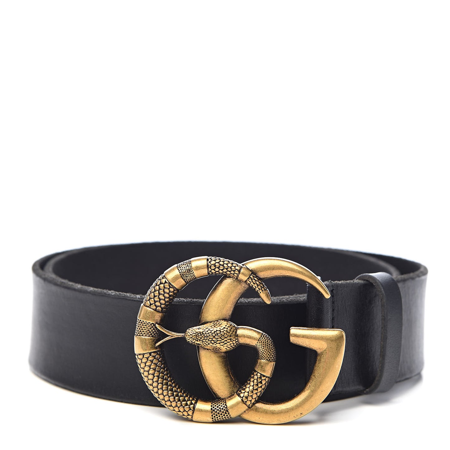 Faded Calfskin Snake Double G 40mm Belt 85 34 Black