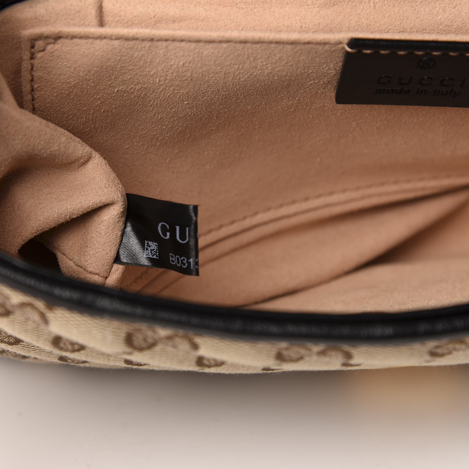 Gucci Monogram Matelasse Diagonal Mini GG Marmont Shoulder Bag Beige Black 8 of 11