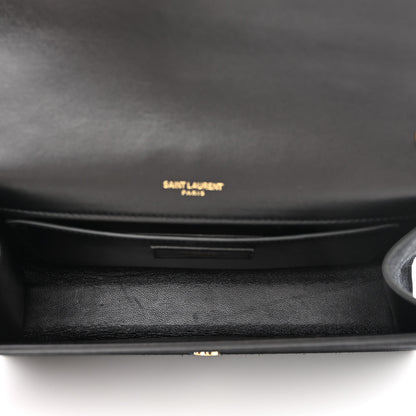 Saint Laurent Suede Studded Medium Classic Monogram Kate Satchel Black 5 of 10