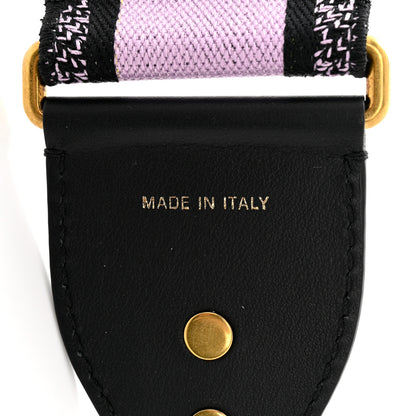 Christian Dior Canvas Embroidered Shoulder Strap Fuchsia Yellow 4 of 5