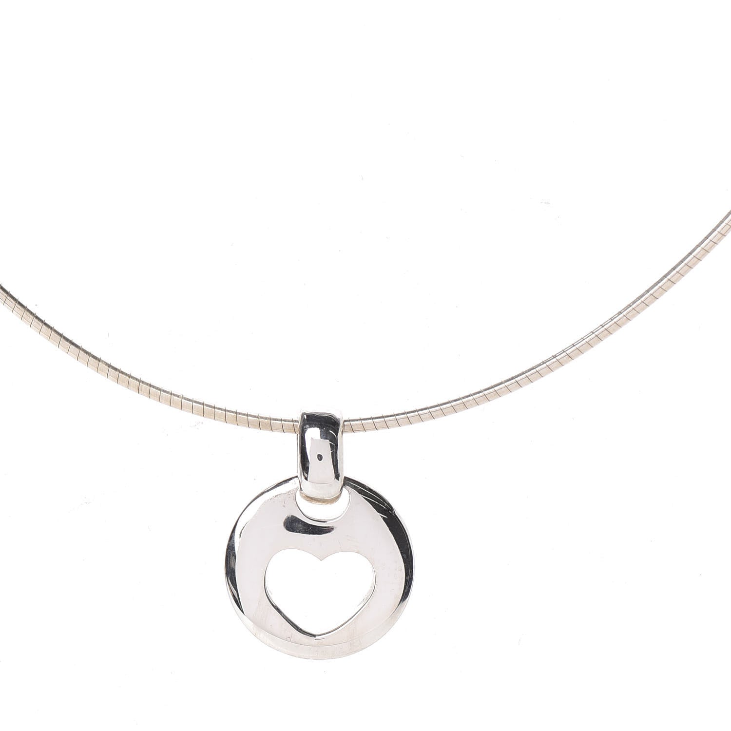 Tiffany Sterling Silver Heart Wire Pendant Necklace 4 of 7