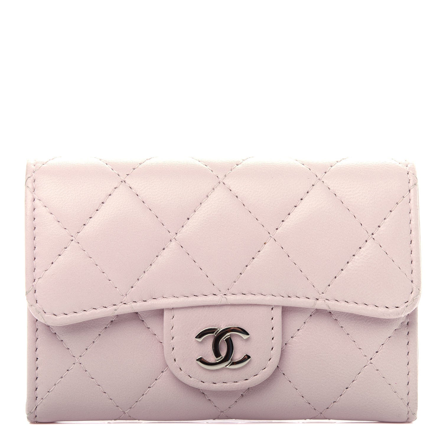 Chanel Lambskin Quilted Flap Card Holder Light Pink 1 of 9