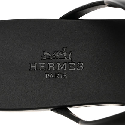 Hermes Rubber Womens Egerie Sandals 36 Black 6 of 9
