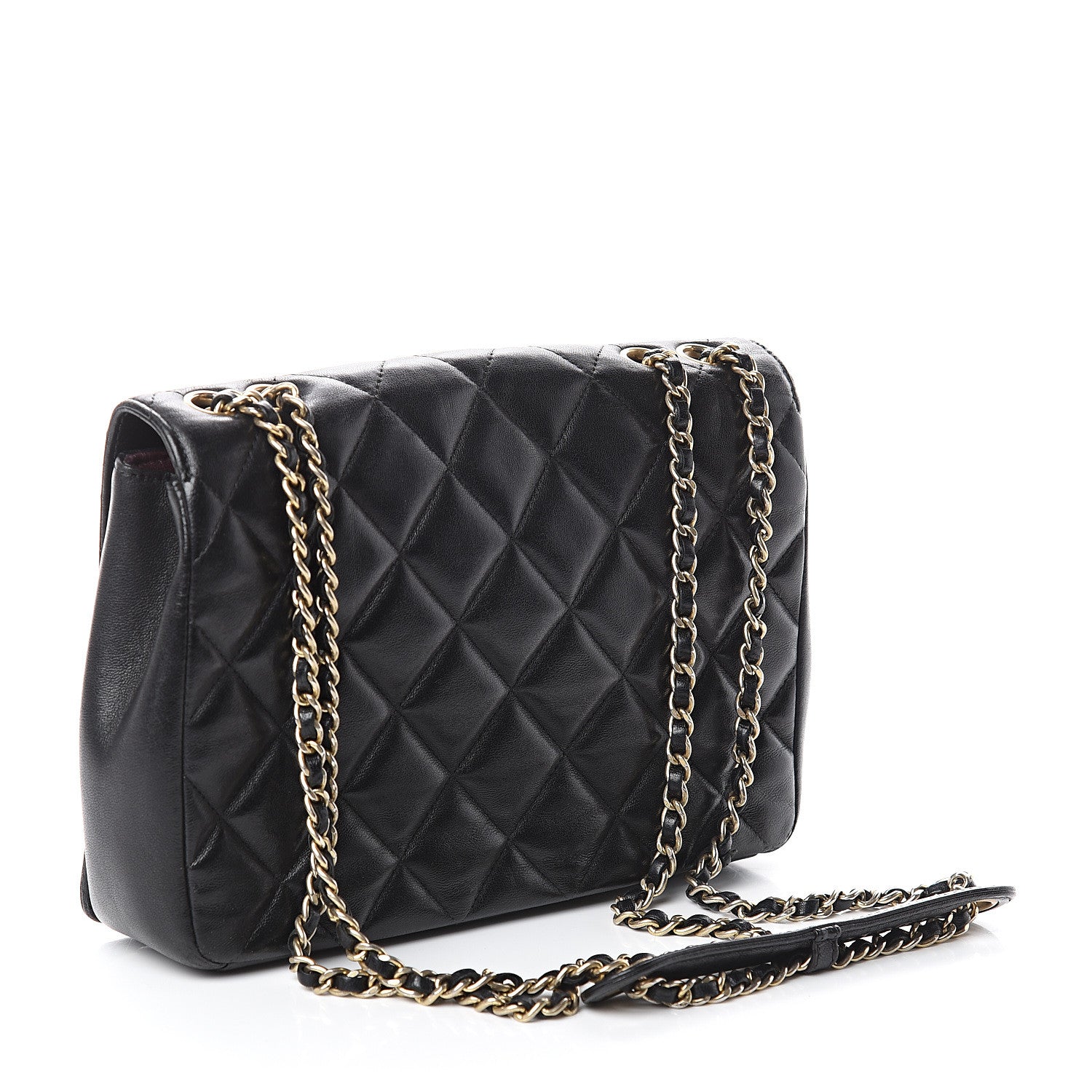 Chanel Lambskin Quilted Small Diamond CC Flap Black 2 of 8