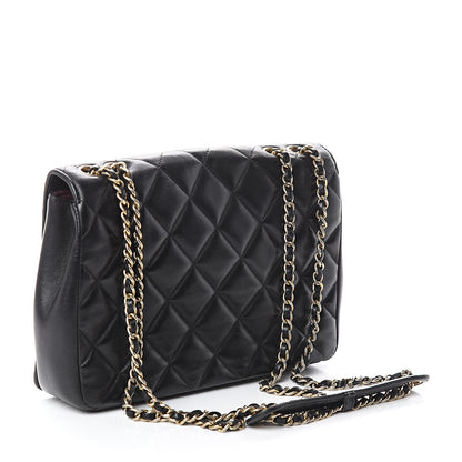 Chanel Lambskin Quilted Small Diamond CC Flap Black 2 of 8