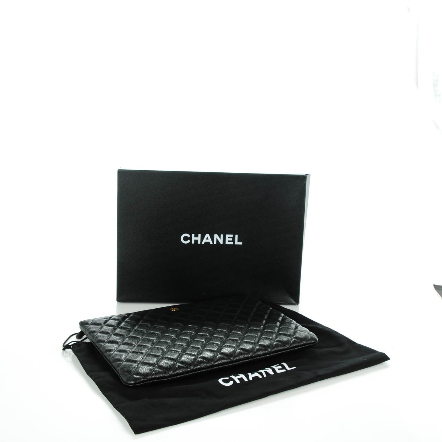 Chanel Caviar Quilted Large Cosmetic Case Black 4 of 7