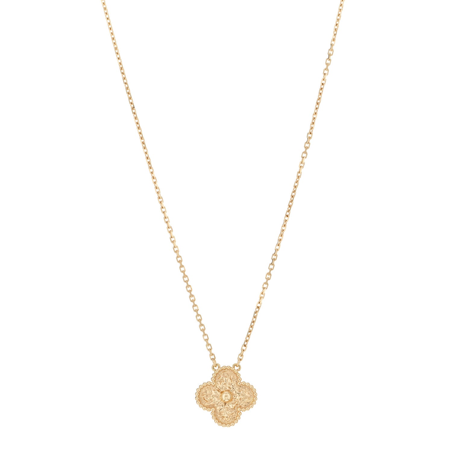 Van Cleef & Arpels 18K Yellow Gold Vintage Alhambra Pendant Necklace 1 of 5