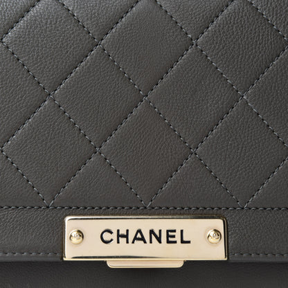Chanel Grained Calfskin Quilted Medium Label Click Flap Bag Green 11 of 11