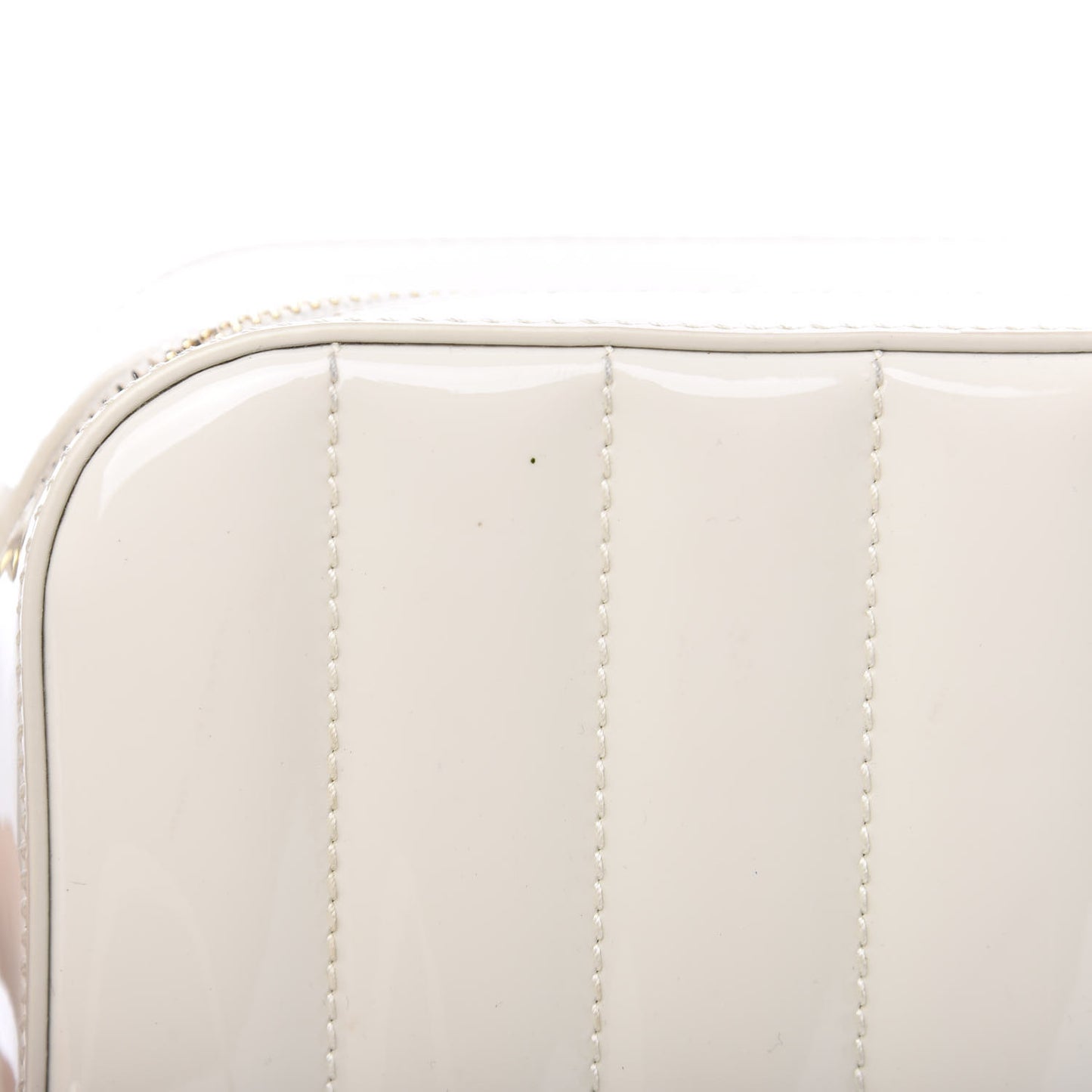 Patent Matelasse Monogram Toy Vicky Camera Bag Off White
