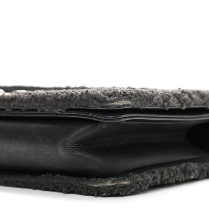 Chanel Shearling Iridescent Calfskin Medium Boy Flap Black Grey 10 of 13