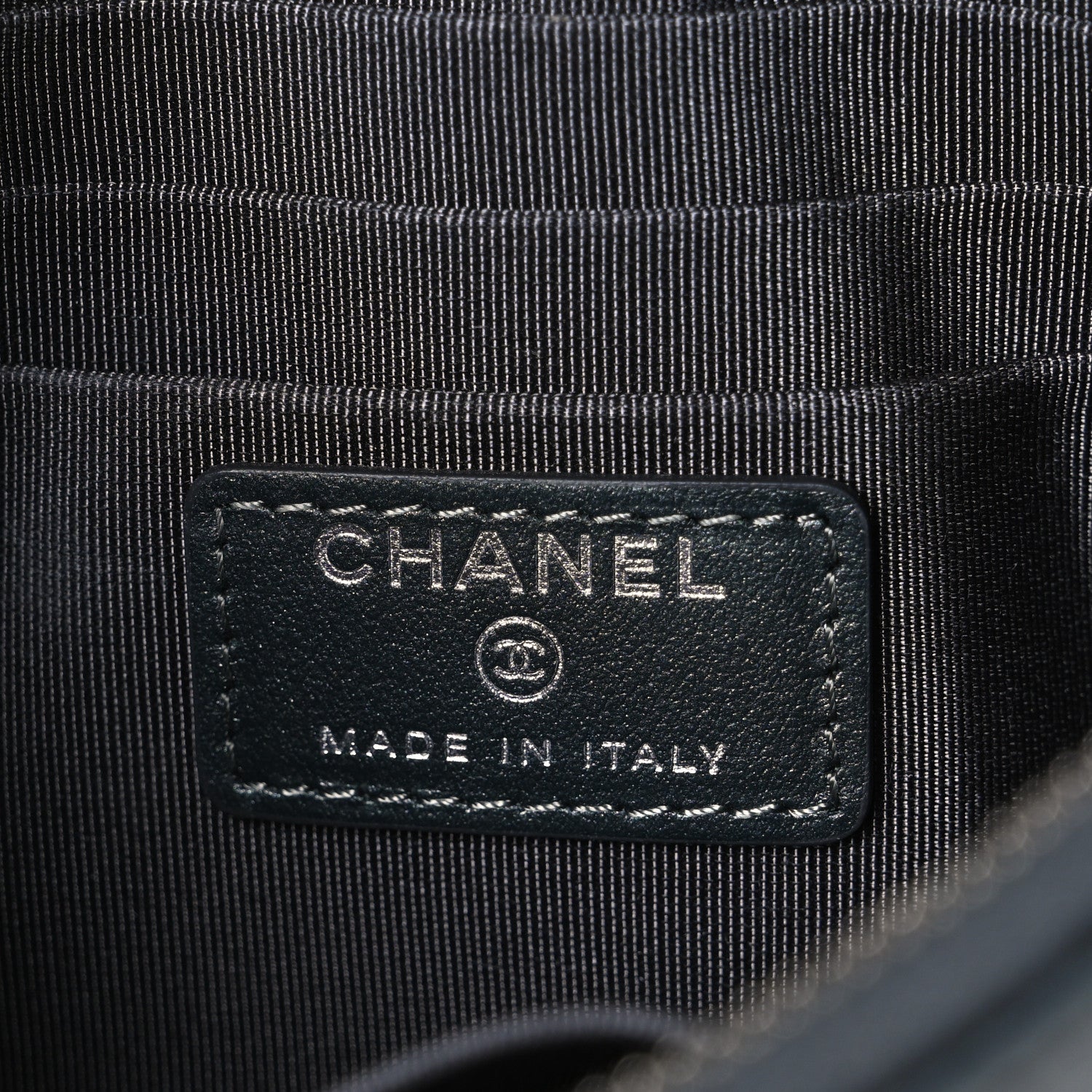 Chanel Caviar Quilted Mademoiselle Vintage Zip Pouch Grey 6 of 7