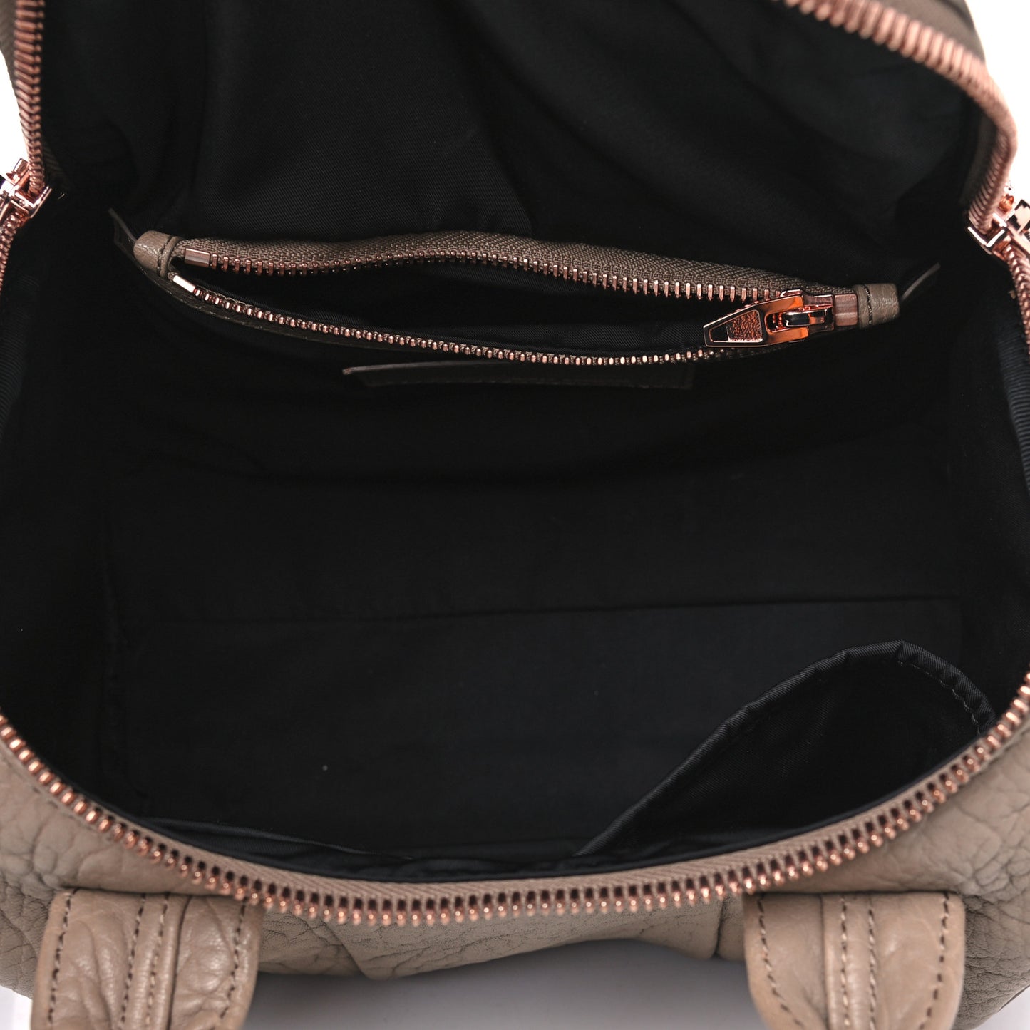 Pebbled Lambskin Rockie Latte Rose Gold Hardware
