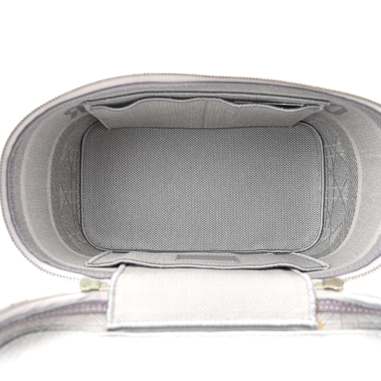 Christian Dior Canvas Embroidered Cannage Diortravel Vanity Case Grey 5 of 10