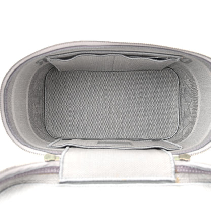 Christian Dior Canvas Embroidered Cannage Diortravel Vanity Case Grey 5 of 10