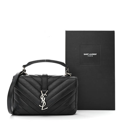 Saint Laurent Saint Laurent Chevron Shoulder Bag Black 14 of 14