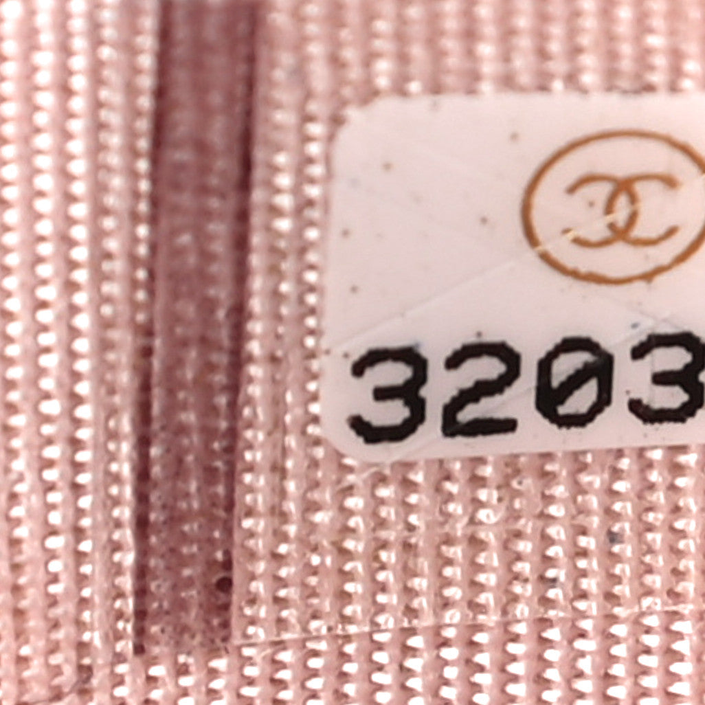 Caviar Quilted Crystal Card Holder Pink