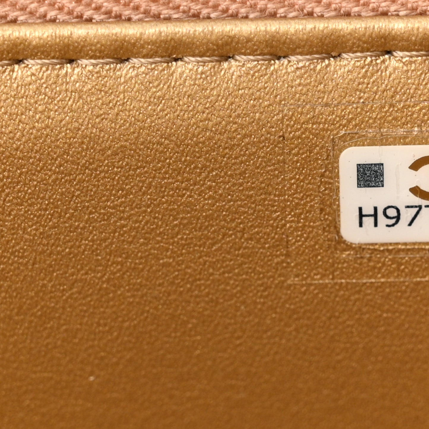 Lambskin Quilted Pearl Crush Small Vanity Case With Chain Dark Beige