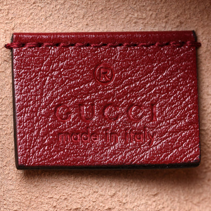 Gucci Glazed Calfskin Matelasse Heart Mini GG Marmont Round Shoulder Bag Romantic Cerise 6 of 12