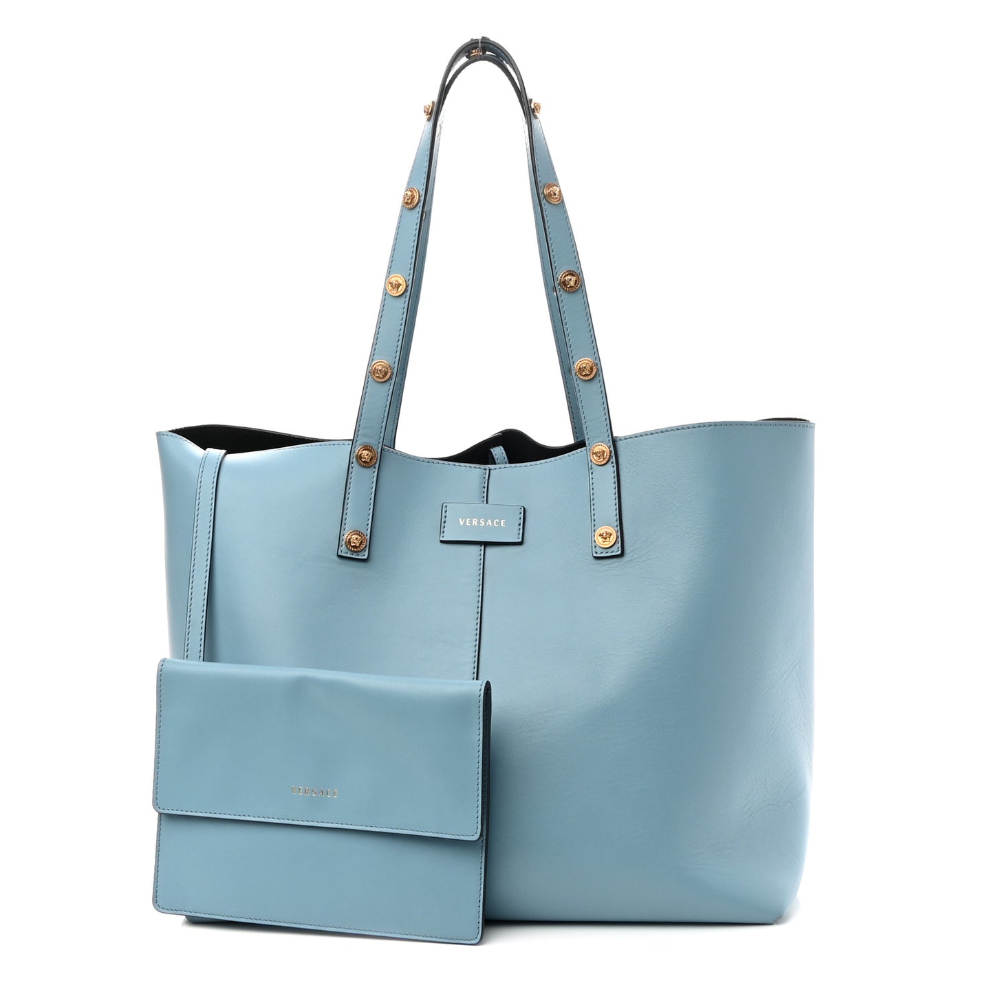 Calfskin Palazzo Tote Light Blue