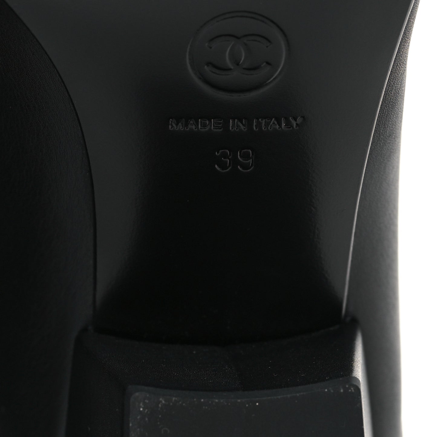 Calfskin CC Fold Over Boots 39 Black