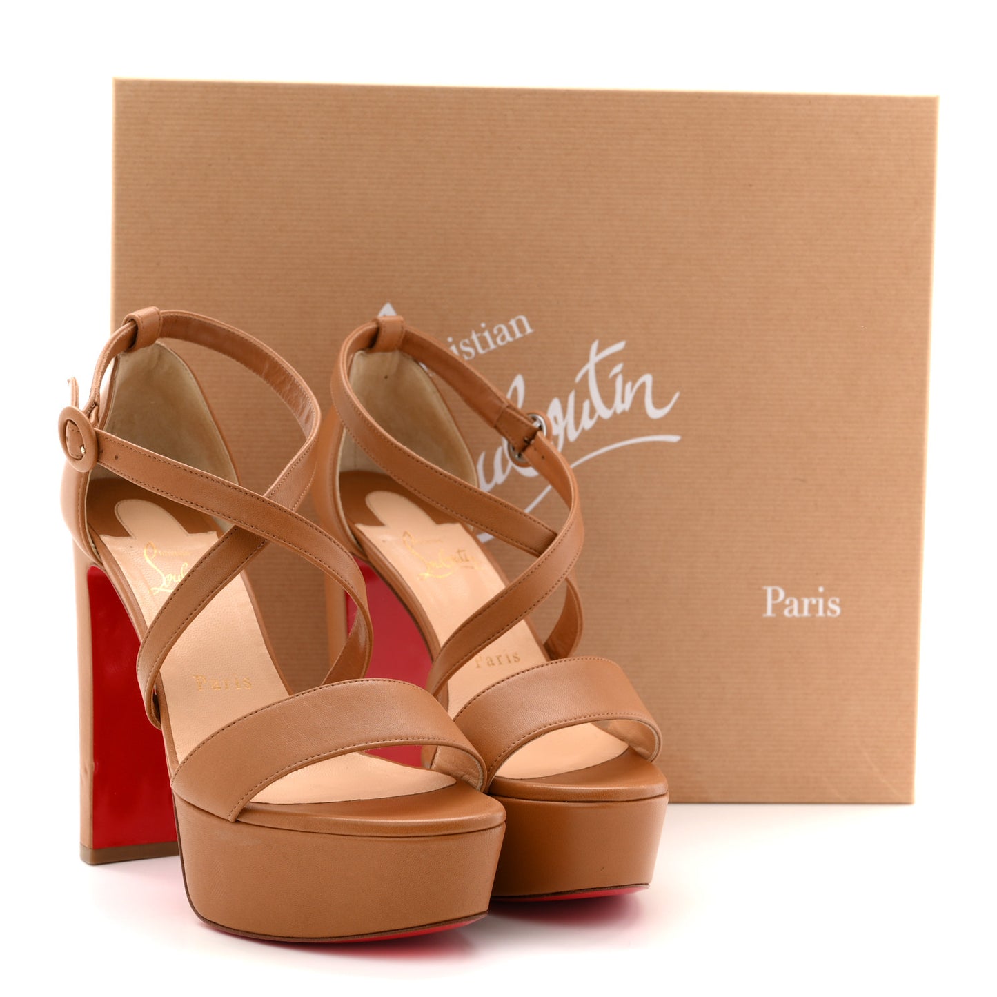 Nappa Loubi Bee Alta 130 Sandals 37 Nude