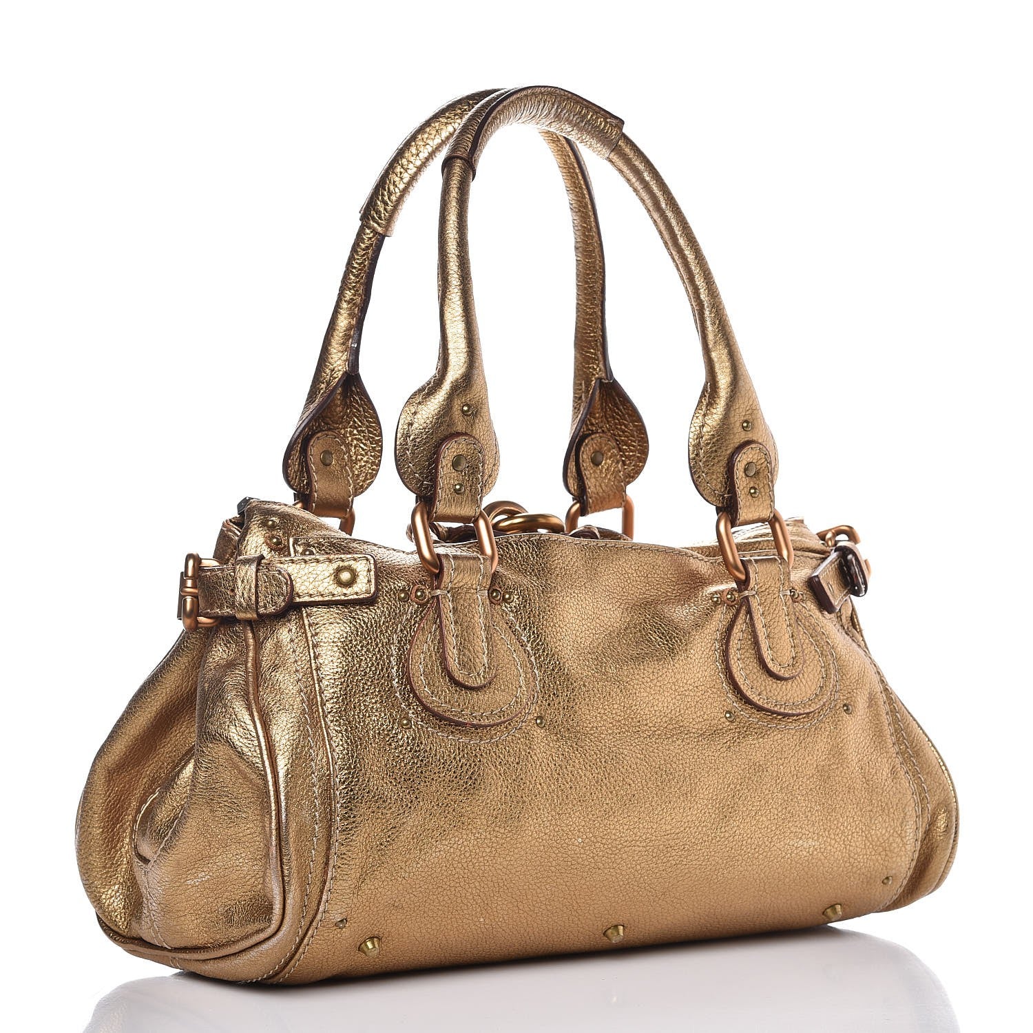 Chloe Metallic Calfskin Medium Paddington Satchel Gold 3 of 12