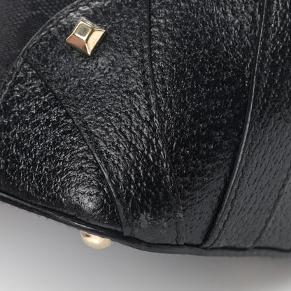 Gucci Monogram Medium Horsebit Nail Dome Bag Black 10 of 11