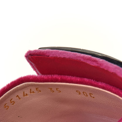Gucci Velvet Crystal Square G Madelyn Slide Sandals 35 Light Raspberry Rose 10 of 11
