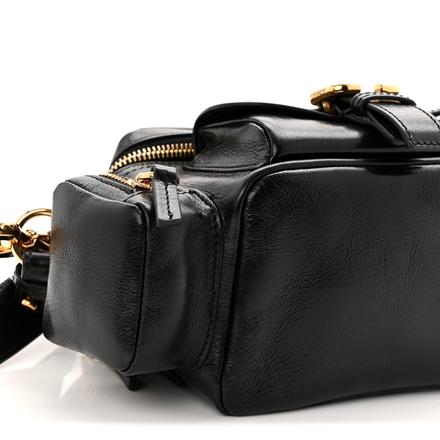 Chloe Shiny Buffalo Small Double Carry Camera Bag Black 9 of 10