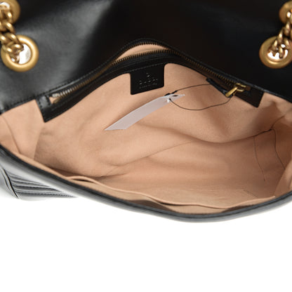 Gucci Calfskin Matelasse Medium GG Marmont Shoulder Bag Black 4 of 10